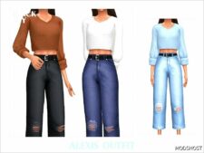 Sims 4 Female Clothes Mod: Alexis Outfit (Featured)