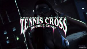 GTA 5 Player Mod: Tennis Cross Double Necklace for MP Female (Featured)