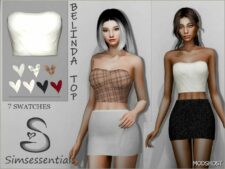 Sims 4 Female Clothes Mod: Belinda TOP (Image #2)