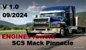 ATS Mack Part Mod: Realistic Engines Mack Pinnacle 2024 1.51 (Featured)