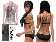 Sims 4 Female Mod: Fairytale Back Tattoo (Featured)