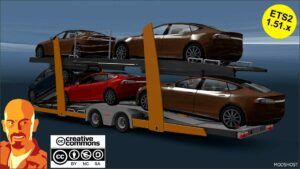 ETS2 Mod: Lohr Car Transporter Trailer V3.1 1.50-1.51 (Image #2)