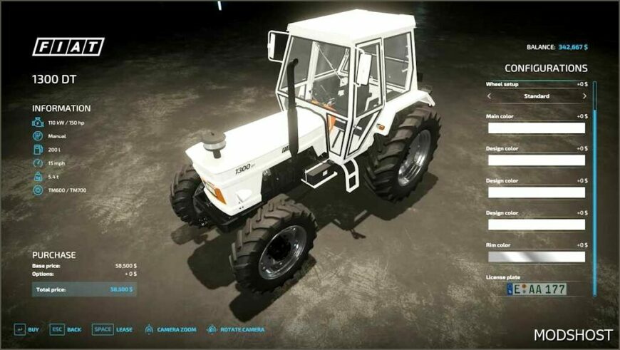 FS22 Fiat Tractor Mod: 1300DT Rust Edition V1.2 (Featured)