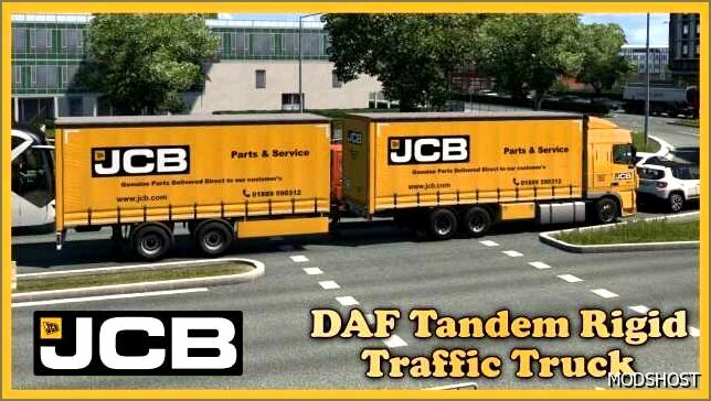 ETS2 Mod: JCB Rigid Tandem Traffic Truck 1.51 (Featured)