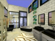 Sims 4 Mod: WS Penthouse Blue Window No CC (Image #7)