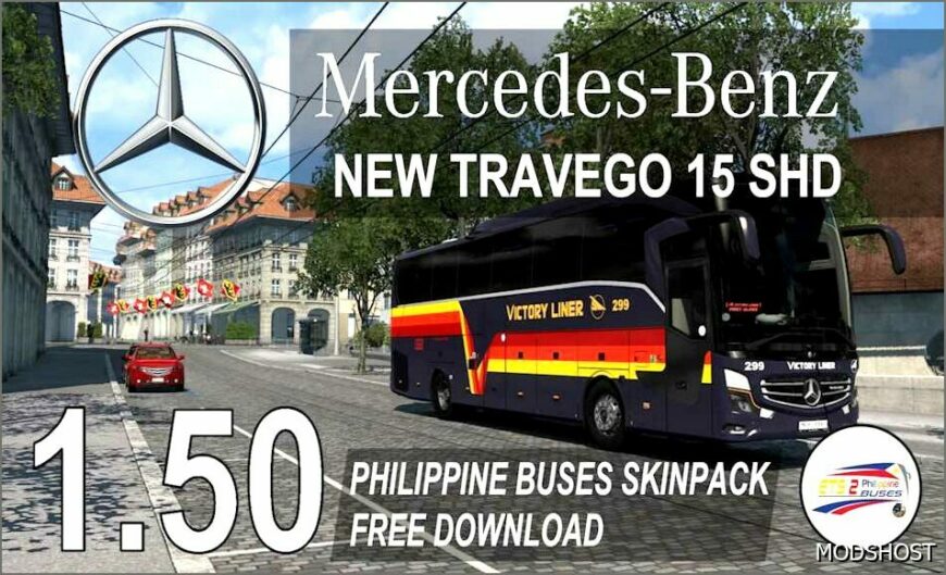 ETS2 Mercedes-Benz Mod: Philippine Buses Skinpack for Mercedes-Benz Travego 15 SHD V1.1 (Featured)