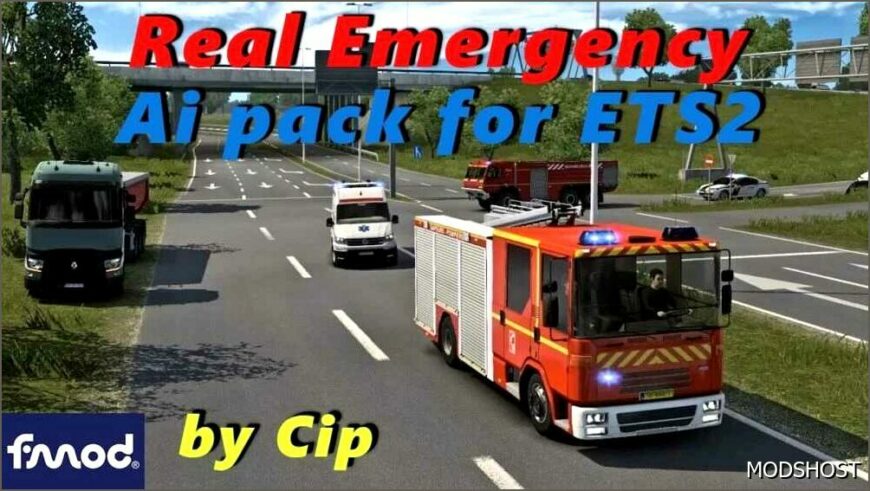 ETS2 Mod: Real Emergency AI Pack 1.51 (Featured)