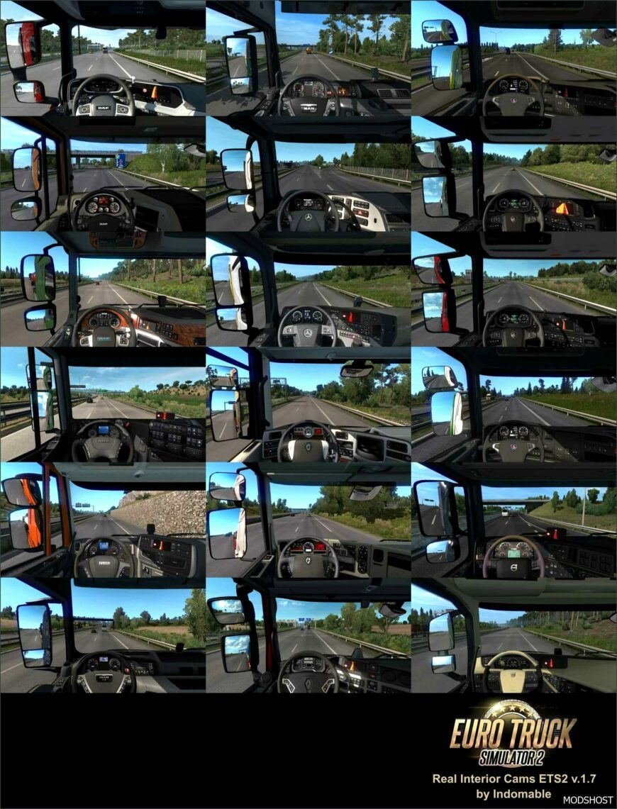 ETS2 Mod: Real Interior Cams V1.8 (Featured)