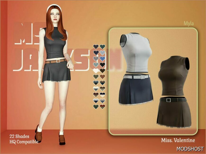 Sims 4 Female Clothes Mod: Myla Dress-Outfit (Featured)