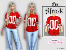 Sims 4 Clothes Mod: Honey Bxby Jersey TOP (Image #2)