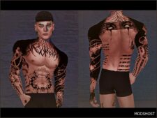 Sims 4 Female Tattoo Mod: Insomnia Full Body Tatts Aprilhush (Image #4)