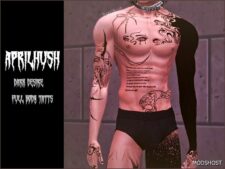 Sims 4 Male Tattoo Mod: Dark Desire Full Body Tatts Aprilhush (Image #3)