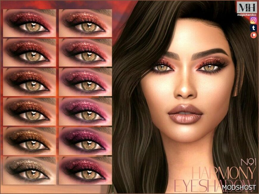 Sims 4 Eyeshadow Makeup Mod: Harmony Eyeshadow N91 (Featured)