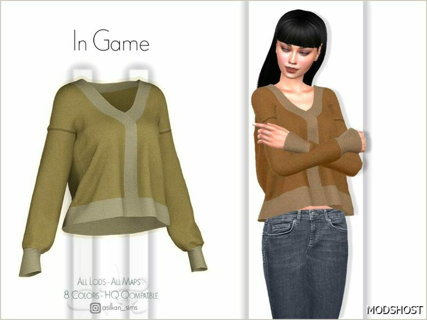 Sims 4 Female Clothes Mod: Kate Sweater – ACN 498 (Featured)