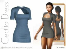 Sims 4 Elder Clothes Mod: Cecilia Dress – ACN 499 (Image #2)