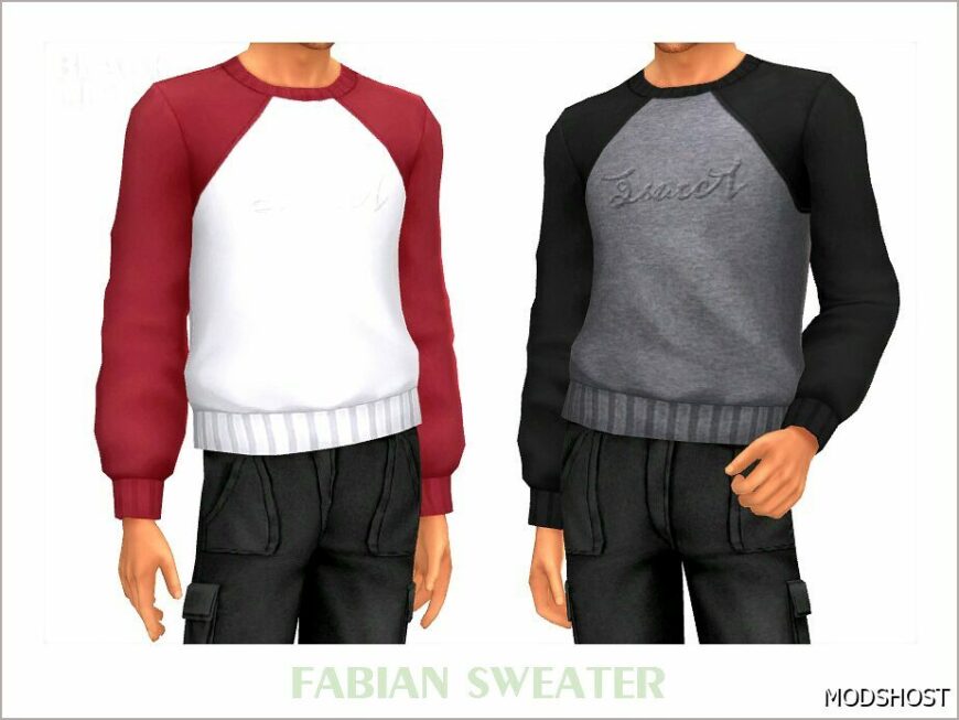 Sims 4 Teen Clothes Mod: Fabian Sweater (Featured)