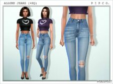 Sims 4 Bottoms Clothes Mod: Allure Jeans (Ripped). (Featured)