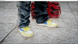 GTA 5 Player Mod: Nike AIR Jordan 1 LOW X Travis Scott “Canary” MP Male/ MP Female V0.0.1 (Image #2)