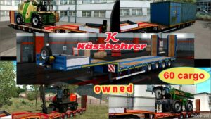 ETS2 Kassbohrer Mod: Ownable Overweight Trailer Kassbohrer LB4E V1.1.18 (Featured)