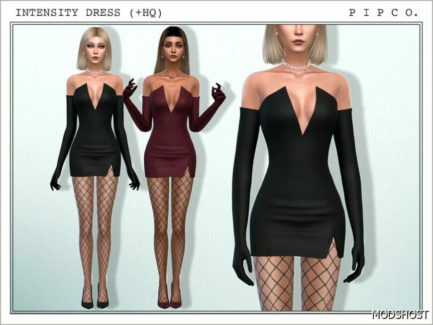 Sims 4 Female Clothes Mod: Intensity Dress. (Featured)