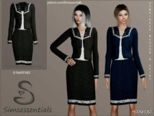 Sims 4 Everyday Clothes Mod: Gabriella Blazer and Skirt (Image #2)