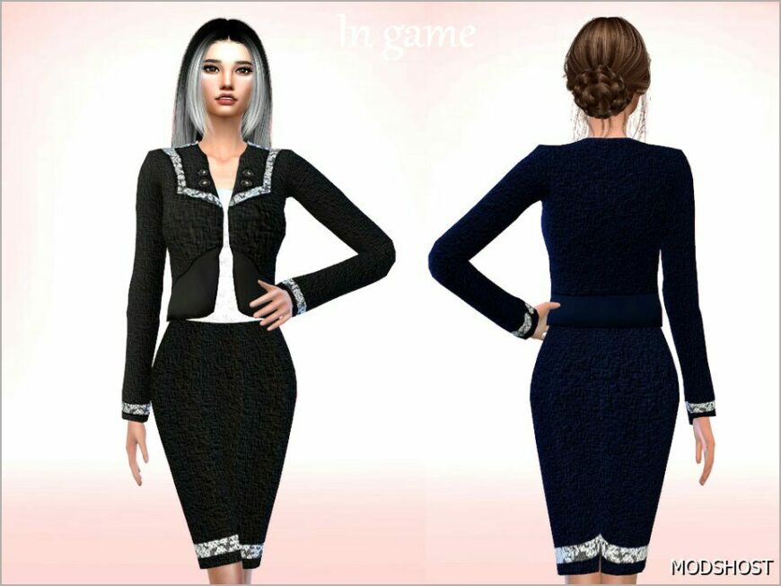 Sims 4 Everyday Clothes Mod: Gabriella Blazer and Skirt (Featured)