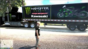 GTA 5 Vehicle Mod: Kawasaki Monster Packer & Trailers 2 (Image #5)