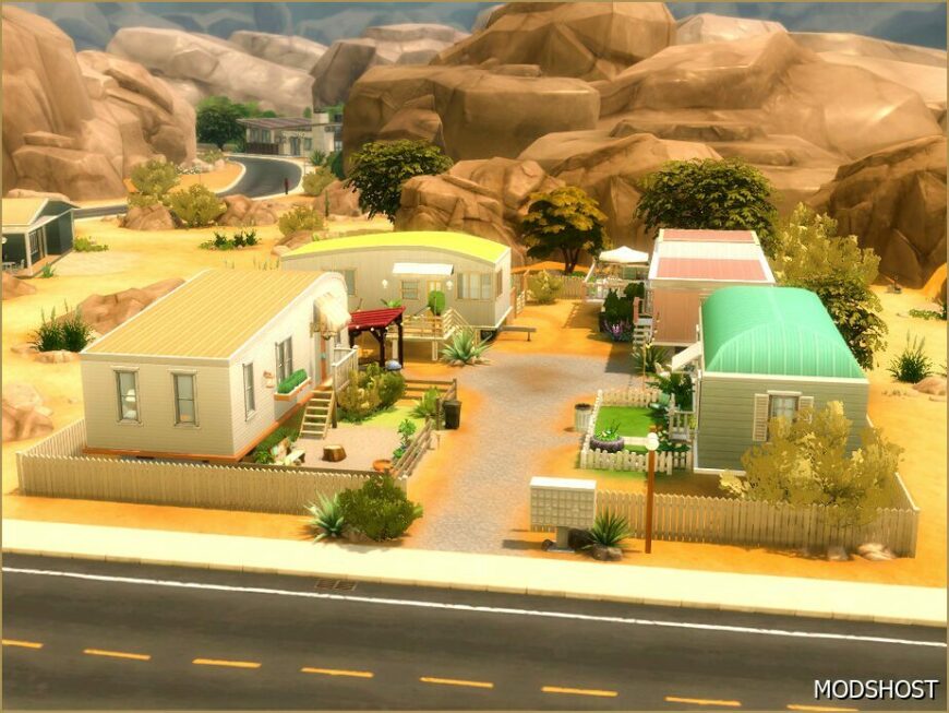 Sims 4 House Mod: Cutesy Trailer Park (Featured)