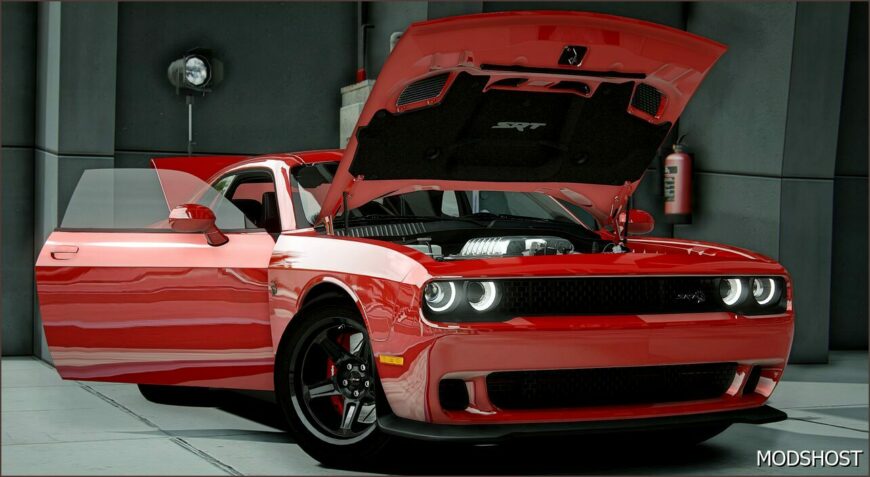 GTA 5 Dodge Vehicle Mod: Challenger SRT Hellcat 2018 Add-On | Tuning | Template (Featured)