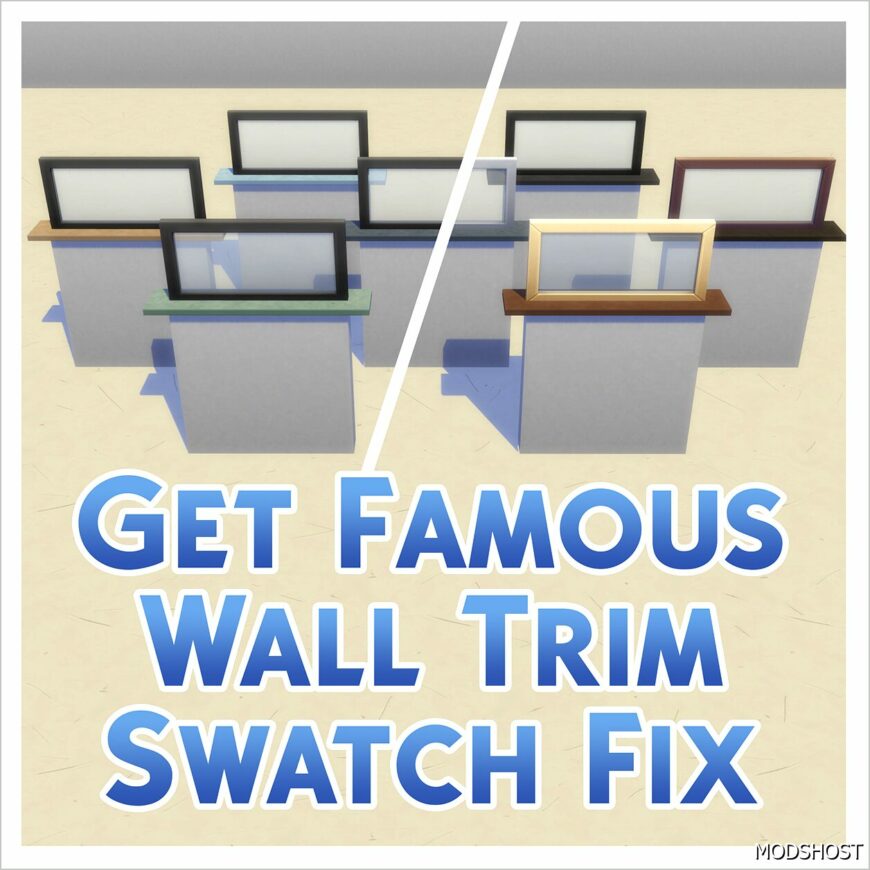 Sims 4 Mod: Get Famous Wall Trim Swatch Fix (Featured)