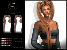 Sims 4 Female Mod: Double Pony Hairstyle 071024 by S-Club (Featured)