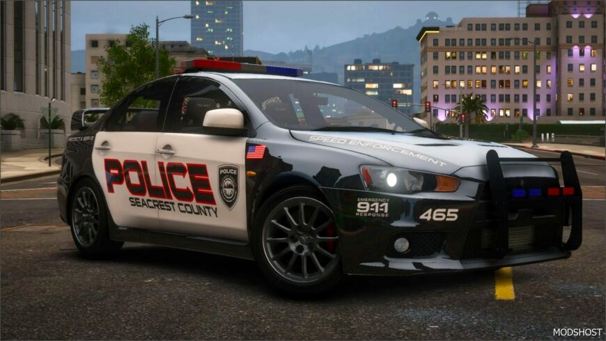 GTA 5 Mitsubishi Vehicle Mod: Nfshp: 2008 Mitsubishi Lancer Evolution X Scpd Add-On | NON ELS | Sounds | Template (Featured)