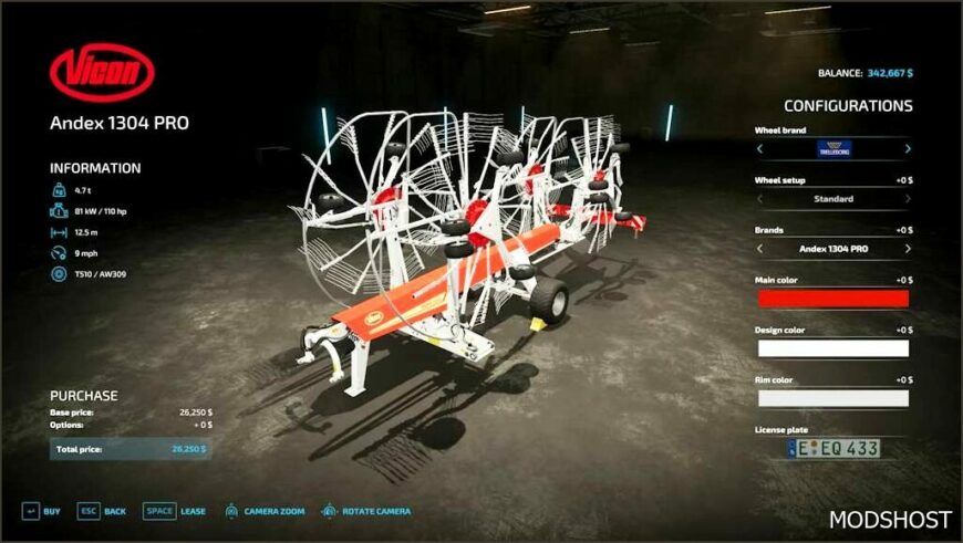 FS22 Implement Mod: Vicon Andex 1304 PRO Rust Edition V1.2 (Featured)