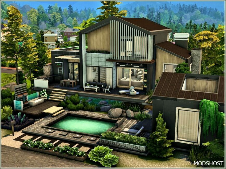 Sims 4 House Mod: Modern Scandinavian 5 (Featured)