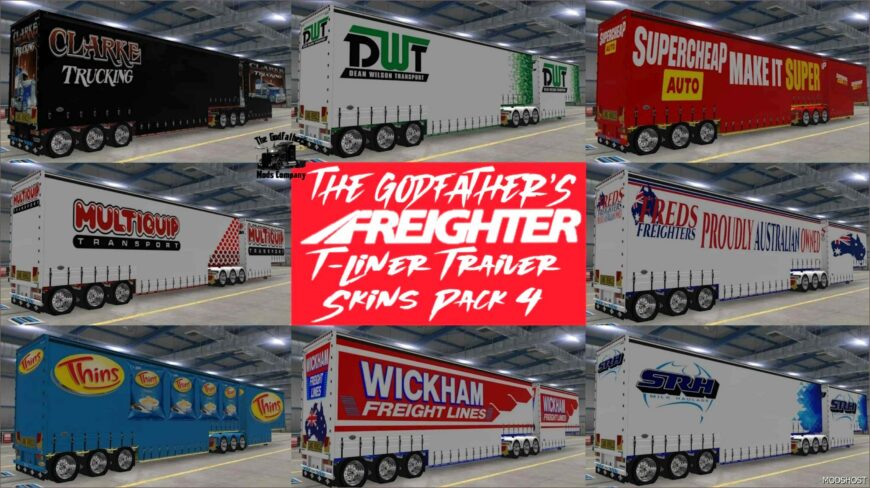 ATS Mod: The Godfather’s Freighter T-Liner Trailer Skins Pack 4 V1.1 (Featured)