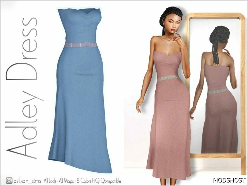 Sims 4 Female Clothes Mod: Adley Dress – ACN 506 (Featured)