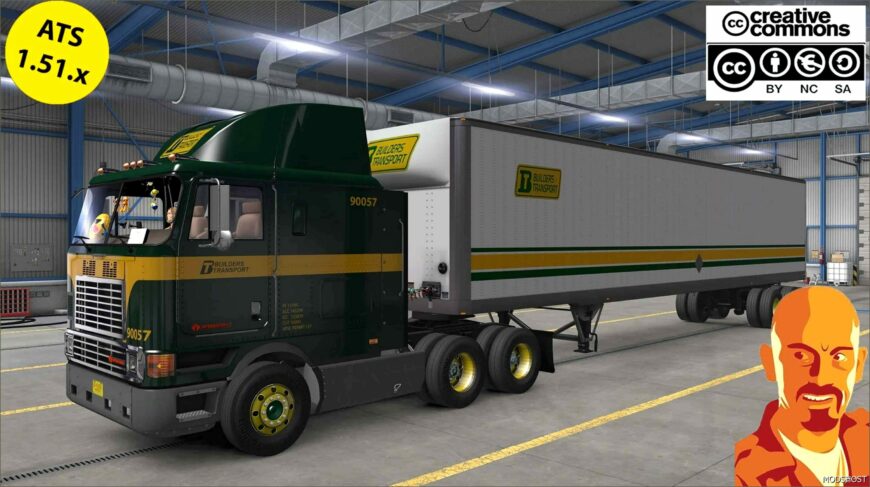 ATS International Truck Mod: 9800 Builders Transport + Trailer V1.1 1.51 (Featured)