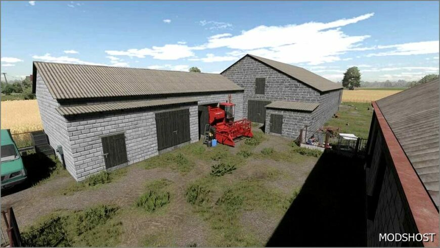 FS22 Placeable Mod: Cowshed with Garage (Featured)