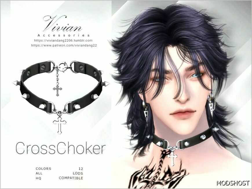 Sims 4 Accessory Mod: Cross Choker (Featured)