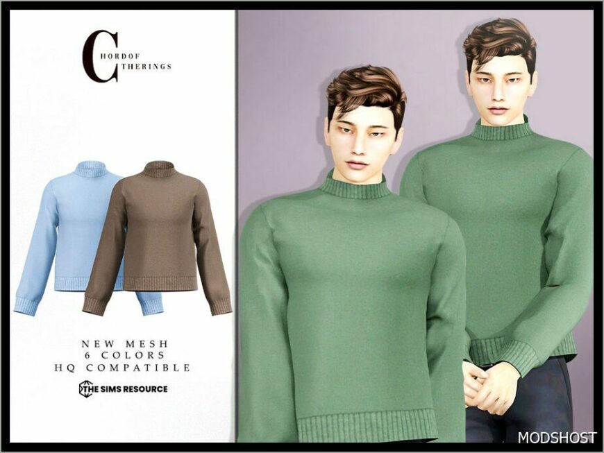 Sims 4 Male Clothes Mod: Sweatshirt T-681 (Featured)