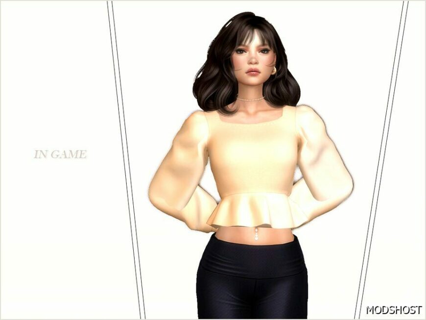 Sims 4 Clothes Mod: Elodie TOP (Featured)