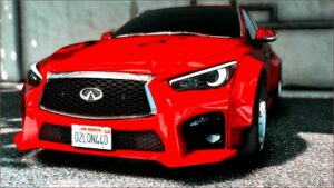 GTA 5 Vehicle Mod: 2023 Infinity Q50 Red Sport Widebody Tuned 800HP GTR Nismo Swap (Image #2)