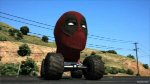 GTA 5 Vehicle Mod: Deadpool Head Monster Truck Add-On (Image #2)