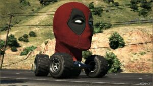 GTA 5 Vehicle Mod: Deadpool Head Monster Truck Add-On (Image #3)