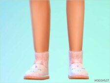 Sims 4 Female Shoes Mod: Child Unicorn Boots (Image #3)