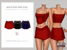 Sims 4 Teen Clothes Mod: Millie Skirt and Scar (Featured)