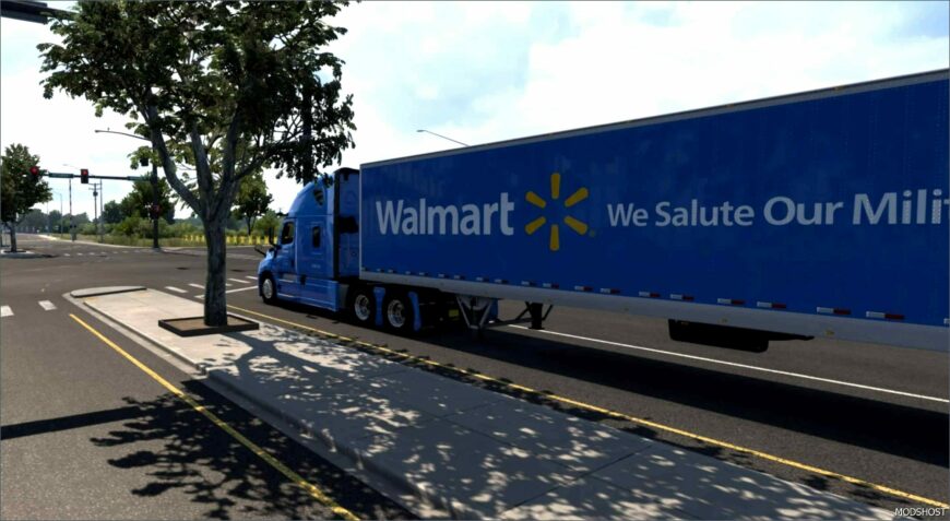 ATS Mod: SCS Trailer 53 Walmart Skin Blue 1.51 (Featured)