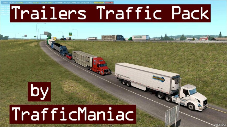 ATS Trafficmaniac Mod: Trailers Traffic Pack by Trafficmaniac V7.5.6 (Featured)