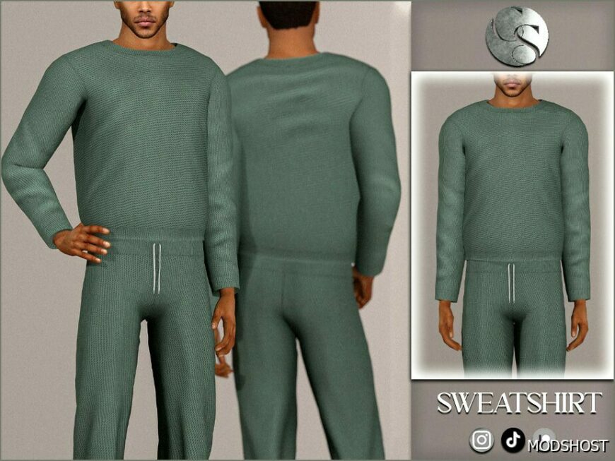 Sims 4 Everyday Clothes Mod: Benjamin Sweatshirt (Adult) (Featured)