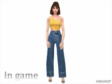 Sims 4 Jeans Clothes Mod: High Waist Jeans (Image #2)